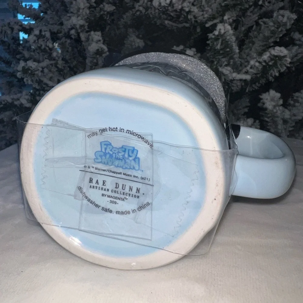 Rae Dunn JOLLY HAPPY FUN Frosty the Snowman Mug‎ w/ Lid NWT